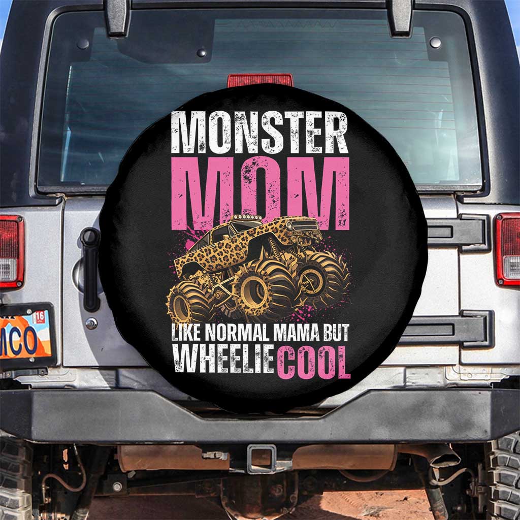 Monster Mom Like Normal Mama But Wheelie Cool Spare Tire Cover Monster Truck Mama TS11 No hole Black Print Your Wear