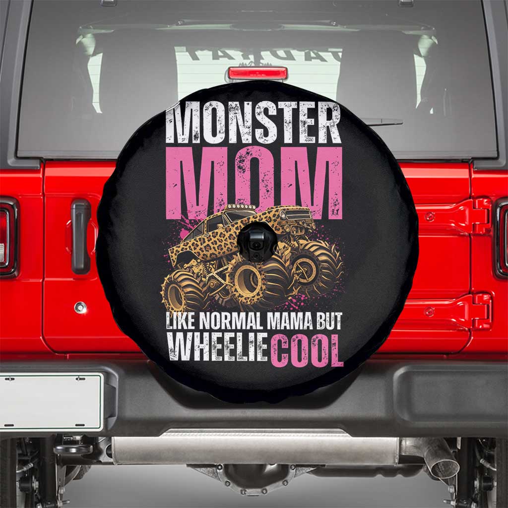 Monster Mom Like Normal Mama But Wheelie Cool Spare Tire Cover Monster Truck Mama TS11 Black Print Your Wear