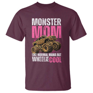 Monster Mom Like Normal Mama But Wheelie Cool T Shirt Monster Truck Mama TS11 Maroon Print Your Wear