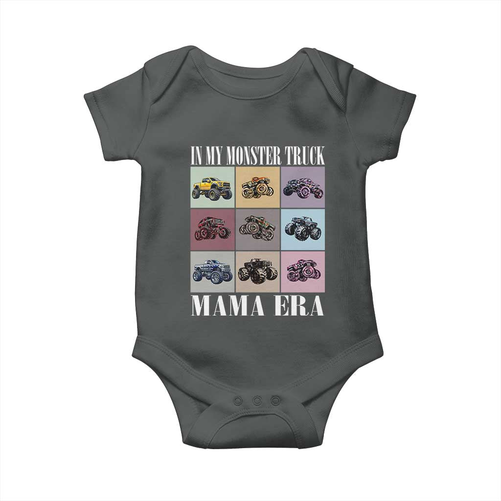 In My Monster Truck Mama Era Baby Onesie TS11 Dark Heather Print Your Wear