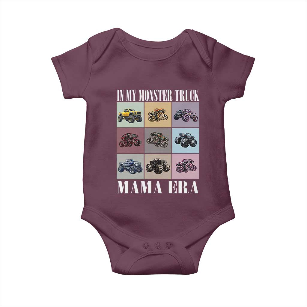 In My Monster Truck Mama Era Baby Onesie TS11 Maroon Print Your Wear