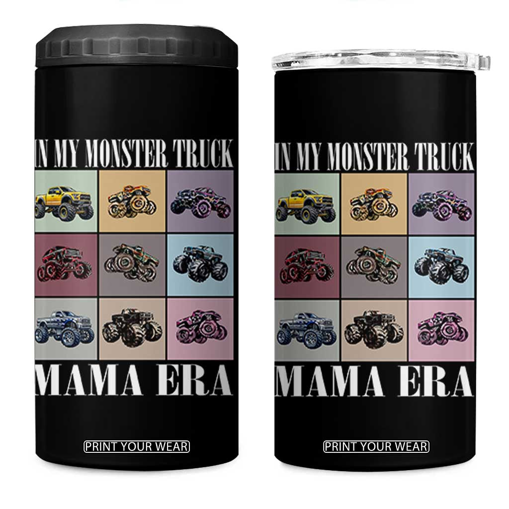 In My Monster Truck Mama Era 4 in 1 Can Cooler Tumbler TS11 One Size: 16 oz Black Print Your Wear