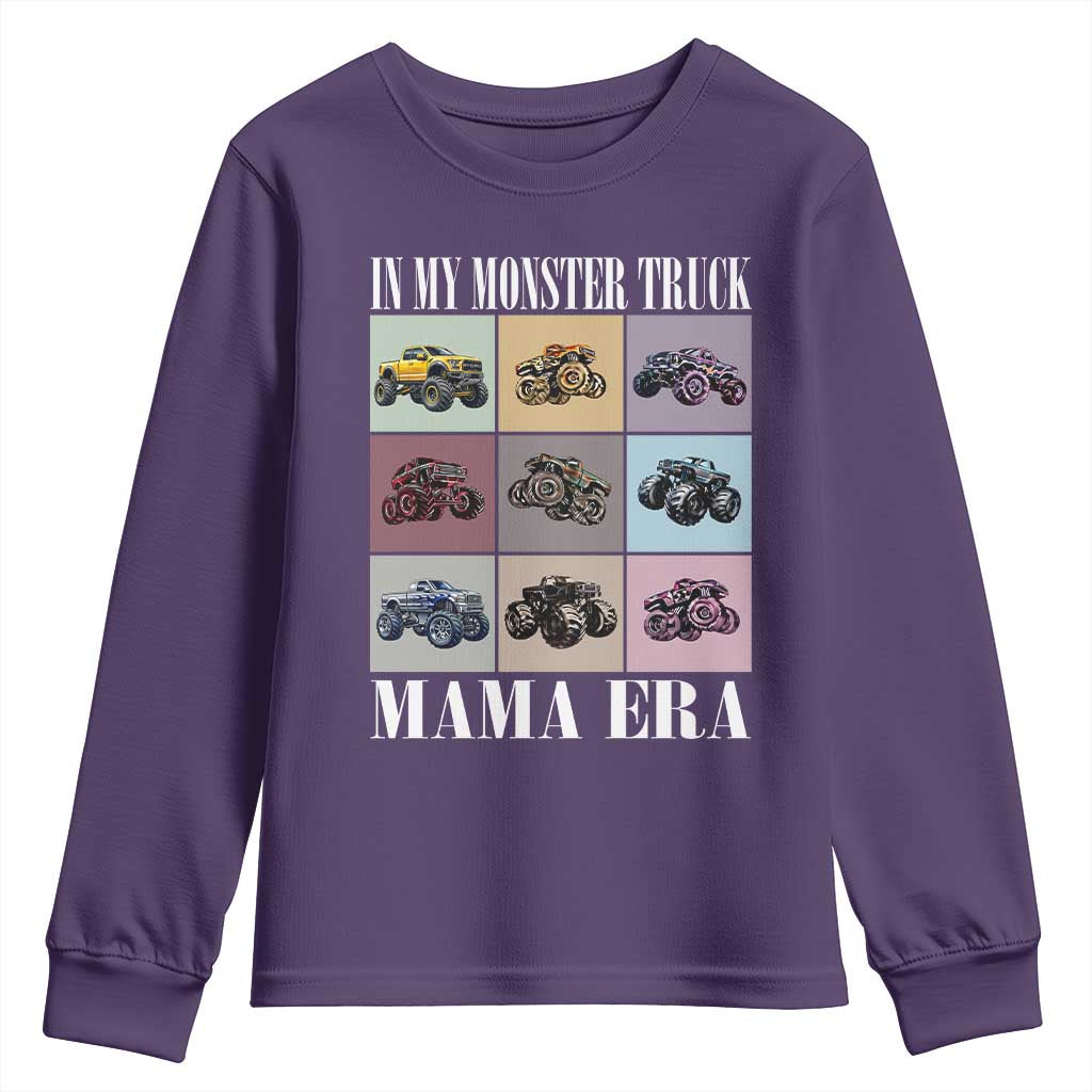 In My Monster Truck Mama Era Youth Sweatshirt TS11 Purple Print Your Wear