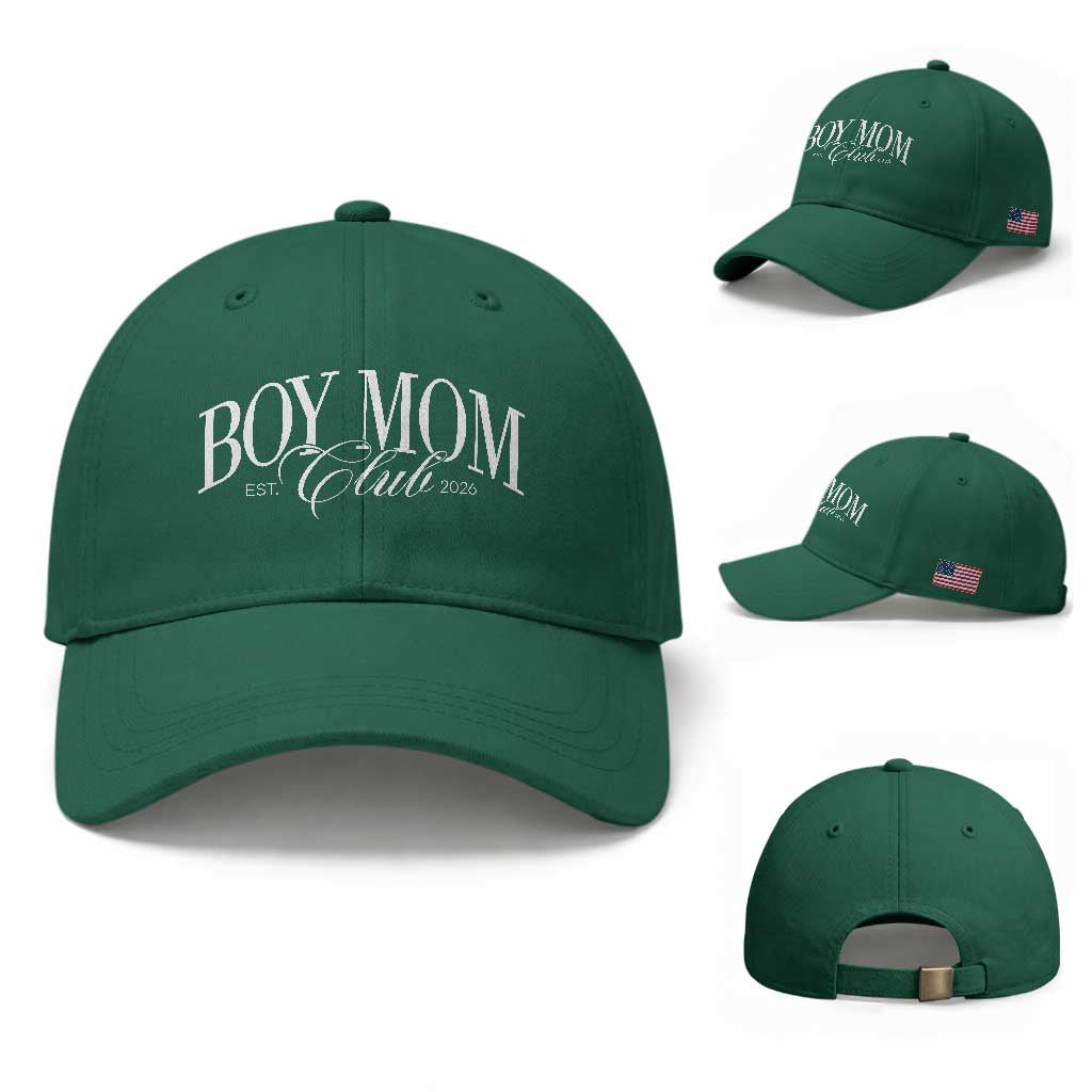 Boy Mom Club 2026 Baseball Cap Funny Mother's Day Gift TS11 Baseball Cap Universal Fit Irish Green Print Your Wear