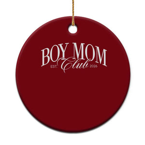 Boy Mom Club 2026 Ceramic Ornament Funny Mother's Day Gift TS11 1pc Red Print Your Wear