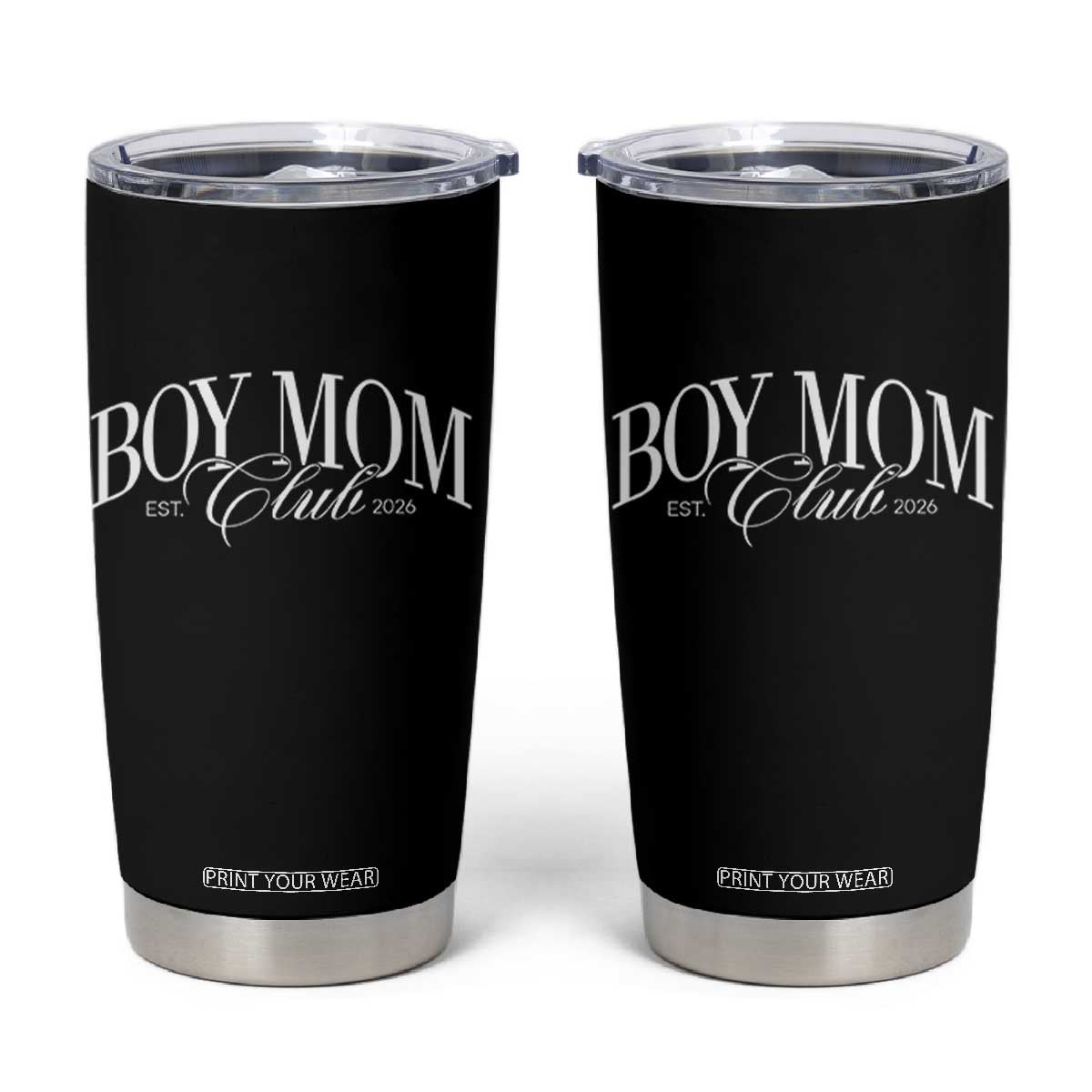 Boy Mom Club 2026 Tumbler Cup Funny Mother's Day Gift TS11 Black Print Your Wear
