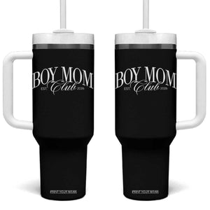 Boy Mom Club 2026 Tumbler With Handle Funny Mother's Day Gift TS11 One Size: 40 oz Black Print Your Wear