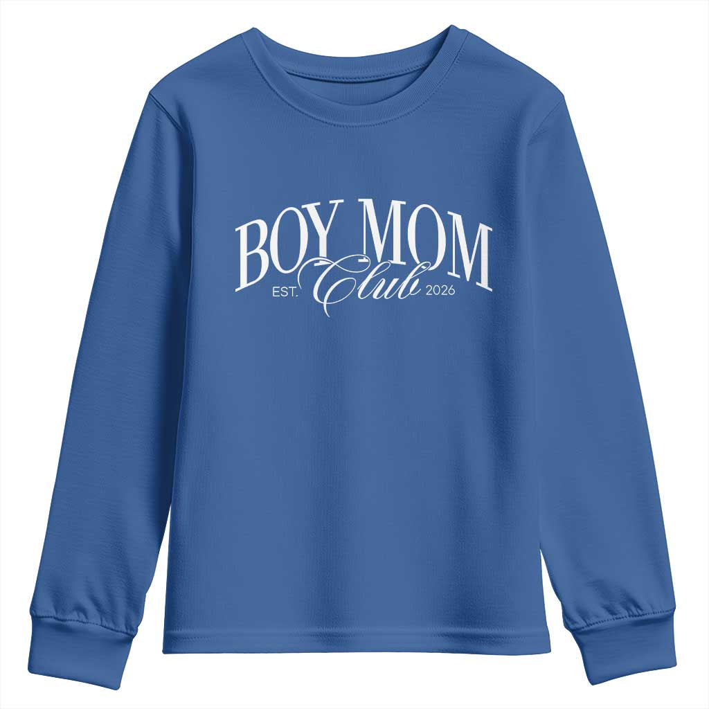 Boy Mom Club 2026 Youth Sweatshirt Funny Mother's Day Gift TS11 Royal Blue Print Your Wear