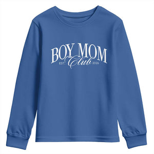 Boy Mom Club 2026 Youth Sweatshirt Funny Mother's Day Gift TS11 Royal Blue Print Your Wear