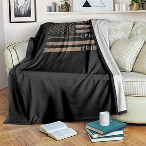 Knower Of Stuff Fixer Of Things Throw Blanket Funny Handyman Dad Husband Vintage American Flag TS11 Print Your Wear