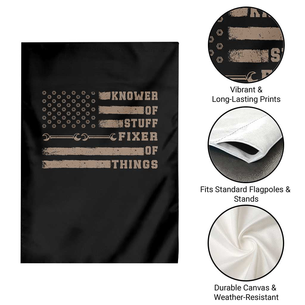 Knower Of Stuff Fixer Of Things Garden Flag Funny Handyman Dad Husband Vintage American Flag TS11 Print Your Wear
