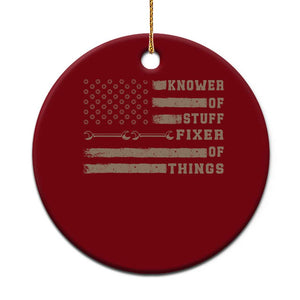 Knower Of Stuff Fixer Of Things Ceramic Ornament Funny Handyman Dad Husband Vintage American Flag TS11 1pc Red Print Your Wear
