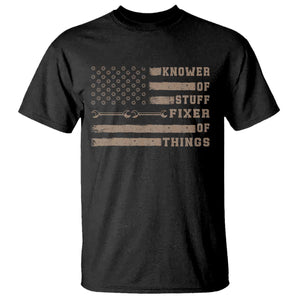 Knower Of Stuff Fixer Of Things T Shirt Funny Handyman Dad Husband Vintage American Flag TS11 Black Print Your Wear