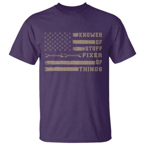 Knower Of Stuff Fixer Of Things T Shirt Funny Handyman Dad Husband Vintage American Flag TS11 Purple Print Your Wear