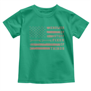 Knower Of Stuff Fixer Of Things Toddler T Shirt Funny Handyman Dad Husband Vintage American Flag TS11 Irish Green Print Your Wear