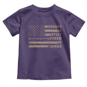 Knower Of Stuff Fixer Of Things Toddler T Shirt Funny Handyman Dad Husband Vintage American Flag TS11 Purple Print Your Wear