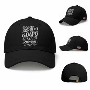 Gordito Guapo y Chingon Baseball Cap Funny Mexican Spanish Saying TS11 Baseball Cap Universal Fit Black Print Your Wear