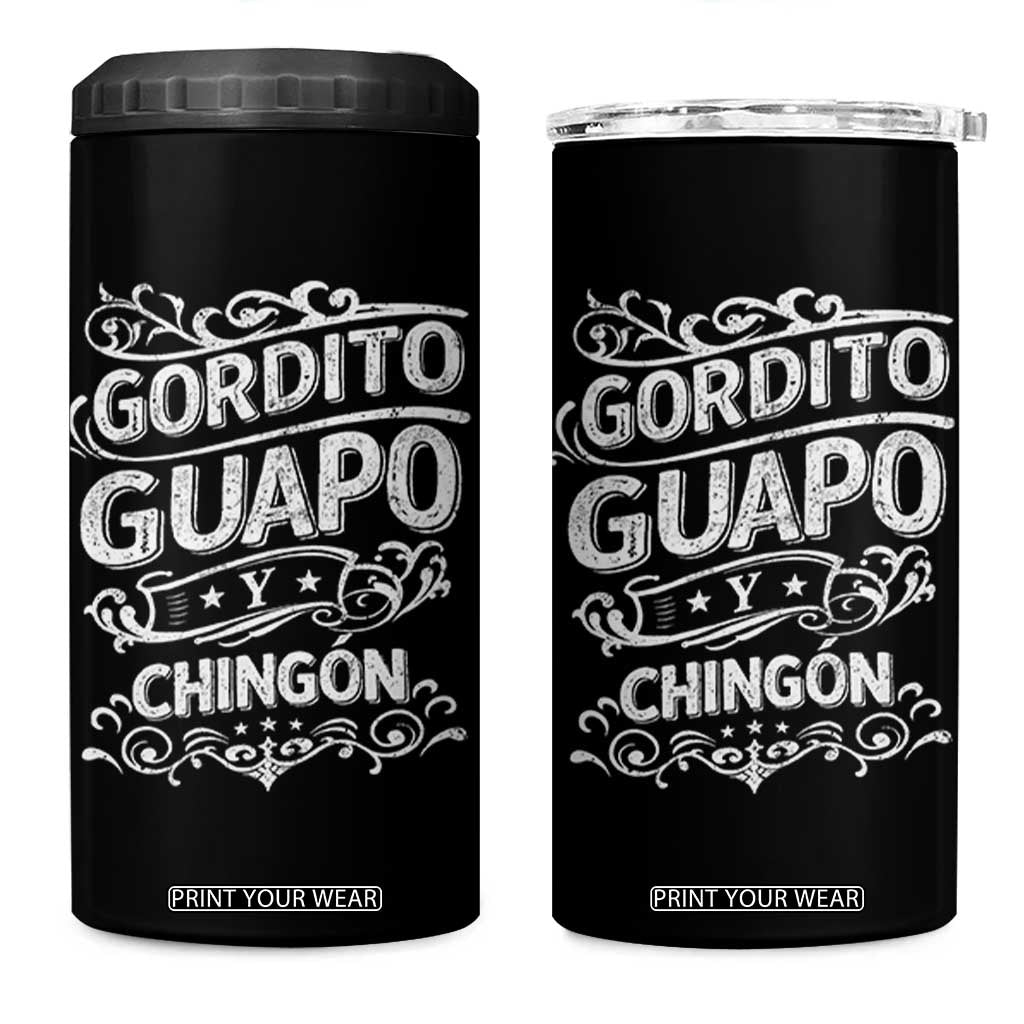 Gordito Guapo y Chingon 4 in 1 Can Cooler Tumbler Funny Mexican Spanish Saying TS11 One Size: 16 oz Black Print Your Wear