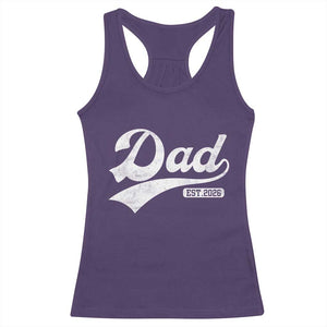 Dad Est 2026 Racerback Tank Top Funny New Dad Baby Announcement TS11 Purple Print Your Wear