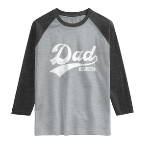 Dad Est 2026 Raglan Shirt Funny New Dad Baby Announcement TS11 Heather Gray Heather Charcoal Print Your Wear