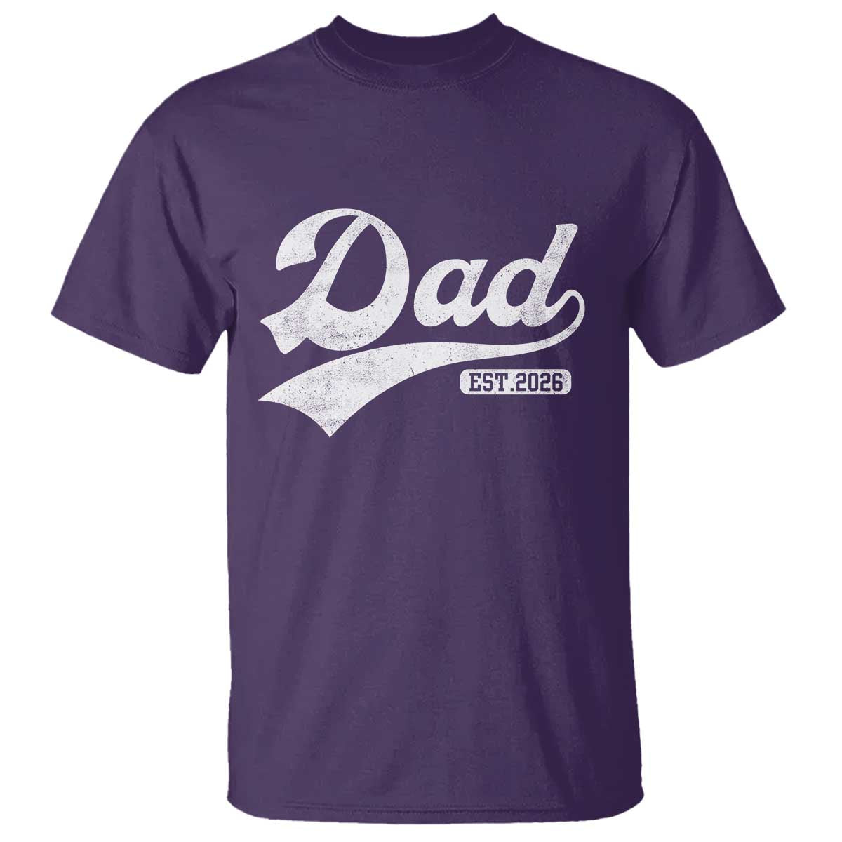 Dad Est 2026 T Shirt Funny New Dad Baby Announcement TS11 Purple Print Your Wear