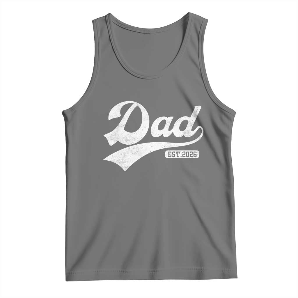 Dad Est 2026 Tank Top Funny New Dad Baby Announcement TS11 Black Heather Print Your Wear
