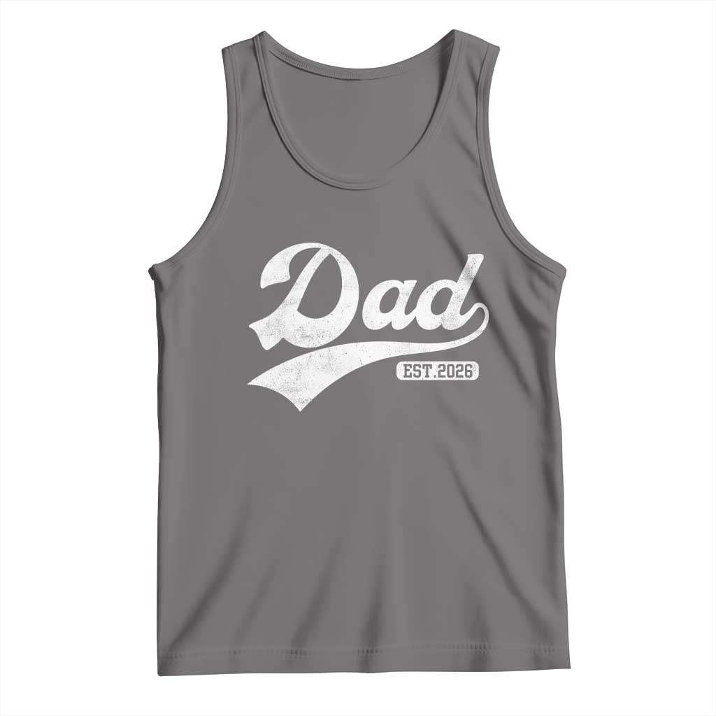 Dad Est 2026 Tank Top Funny New Dad Baby Announcement TS11 Deep Heather Print Your Wear