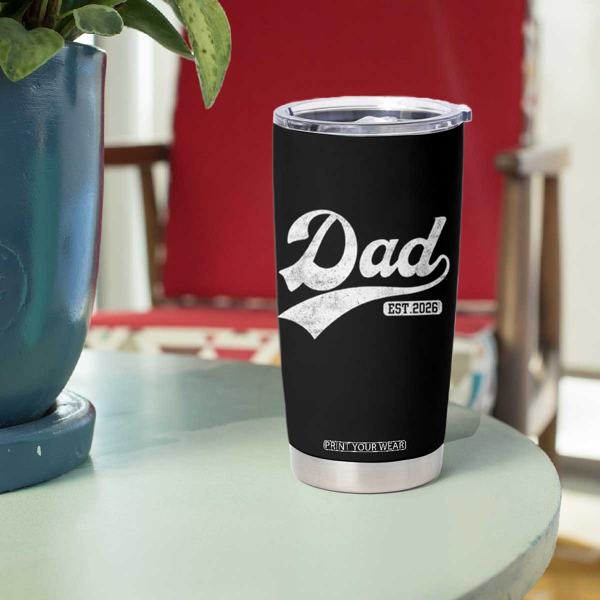 Dad Est 2026 Tumbler Cup Funny New Dad Baby Announcement TS11 Print Your Wear