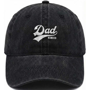 Dad Est 2026 Washed Cotton Baseball Cap Funny New Dad Baby Announcement TS11 Print Your Wear