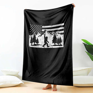 Patriotic Bigfoot American Flag in Forest Throw Blanket TS11 Print Your Wear