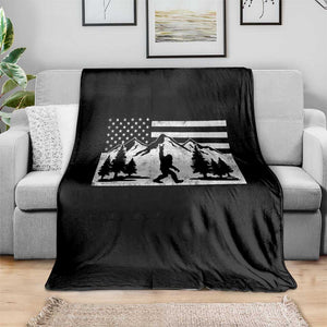 Patriotic Bigfoot American Flag in Forest Throw Blanket TS11 Print Your Wear