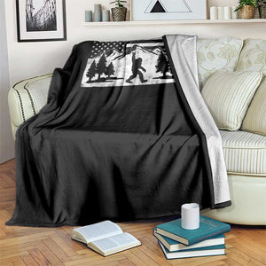 Patriotic Bigfoot American Flag in Forest Throw Blanket TS11 Print Your Wear