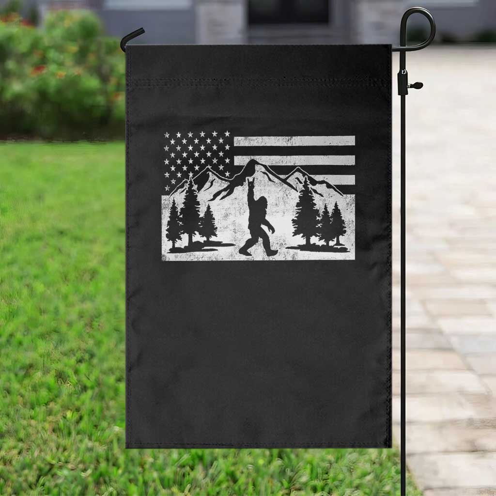 Patriotic Bigfoot American Flag in Forest Garden Flag TS11 Print Your Wear