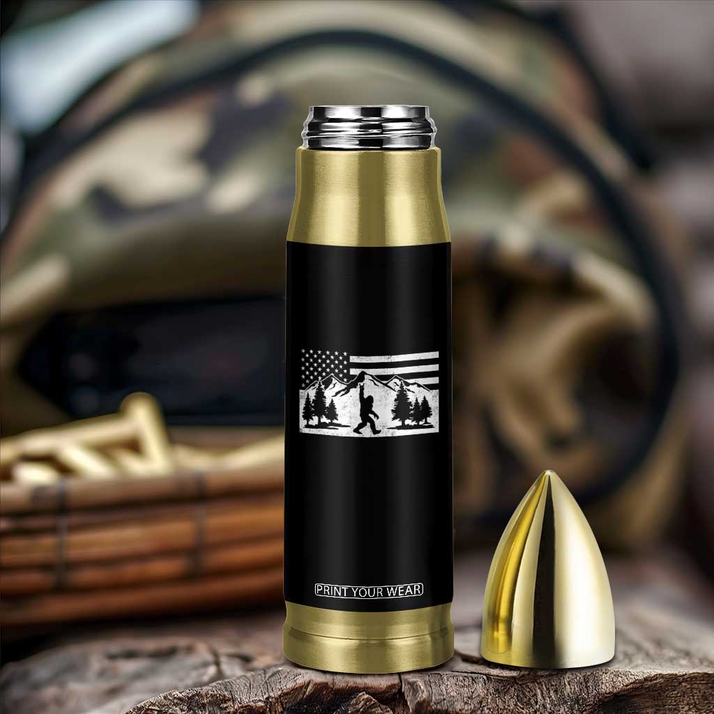 Patriotic Bigfoot American Flag in Forest Bullet Tumbler TS11 Print Your Wear