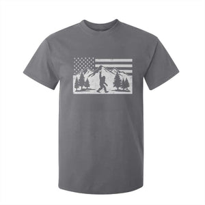 Patriotic Bigfoot American Flag in Forest T Shirt For Kid TS11 Charcoal Print Your Wear