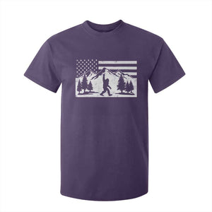 Patriotic Bigfoot American Flag in Forest T Shirt For Kid TS11 Purple Print Your Wear