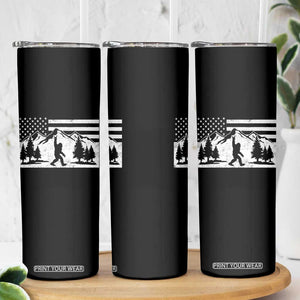 Patriotic Bigfoot American Flag in Forest Skinny Tumbler TS11 Print Your Wear
