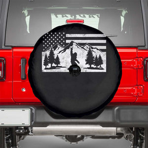 Patriotic Bigfoot American Flag in Forest Spare Tire Cover TS11 Black Print Your Wear