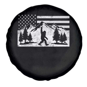 Patriotic Bigfoot American Flag in Forest Spare Tire Cover TS11 Print Your Wear
