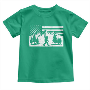 Patriotic Bigfoot American Flag in Forest Toddler T Shirt TS11 Irish Green Print Your Wear