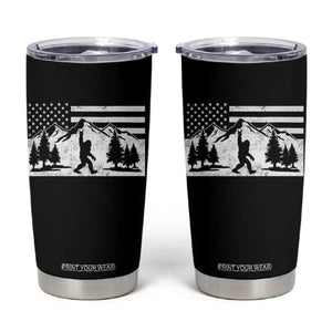 Patriotic Bigfoot American Flag in Forest Tumbler Cup TS11 Black Print Your Wear