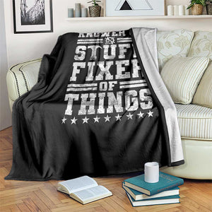 Knower Of Stuff Fixer Of Things Throw Blanket Funny Handyman Mechanic Dad TS11 Print Your Wear