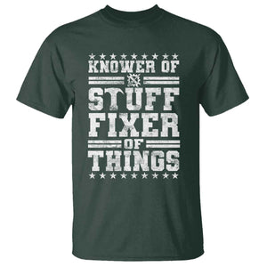 Knower Of Stuff Fixer Of Things T Shirt Funny Handyman Mechanic Dad TS11 Dark Forest Green Print Your Wear
