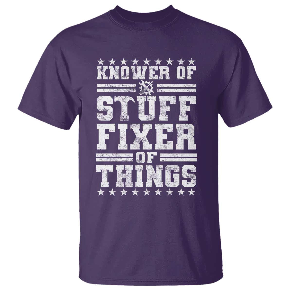 Knower Of Stuff Fixer Of Things T Shirt Funny Handyman Mechanic Dad TS11 Purple Print Your Wear