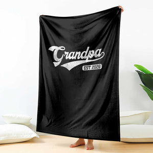 Grandpa Est 2026 Throw Blanket New Grandpa Paternity Father's Day TS11 Print Your Wear