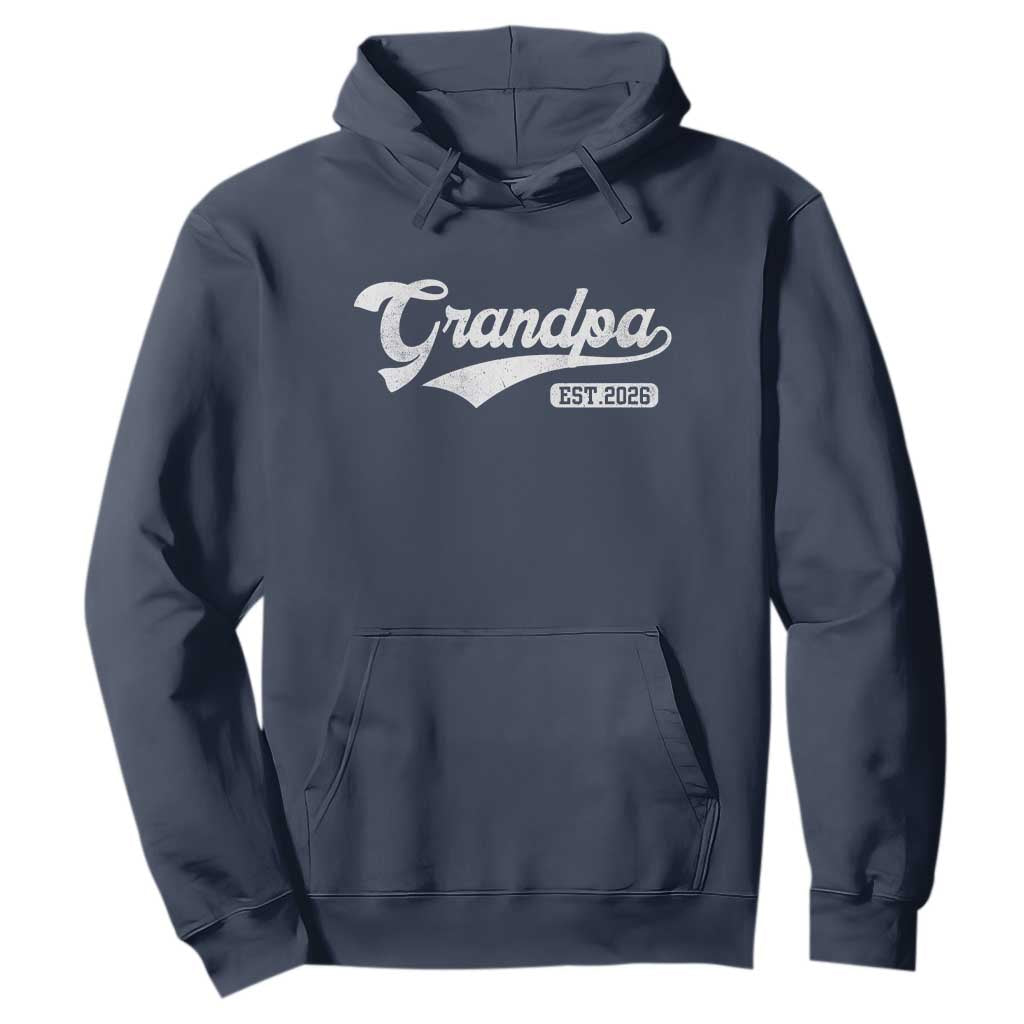 Grandpa Est 2026 Hoodie New Grandpa Paternity Father's Day TS11 Navy Print Your Wear