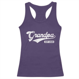 Grandpa Est 2026 Racerback Tank Top New Grandpa Paternity Father's Day TS11 Purple Print Your Wear