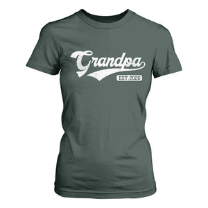Grandpa Est 2026 T Shirt For Women New Grandpa Paternity Father's Day TS11 Dark Forest Green Print Your Wear