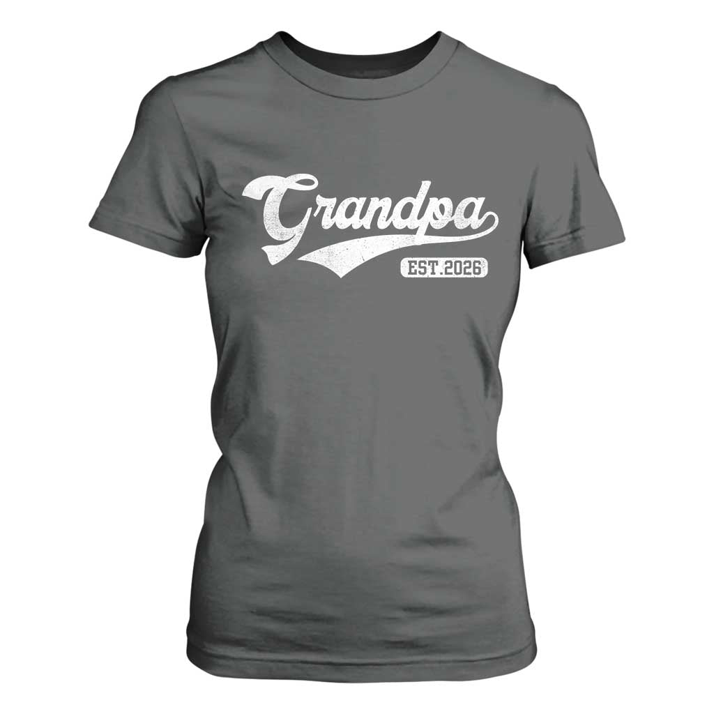Grandpa Est 2026 T Shirt For Women New Grandpa Paternity Father's Day TS11 Dark Heather Print Your Wear
