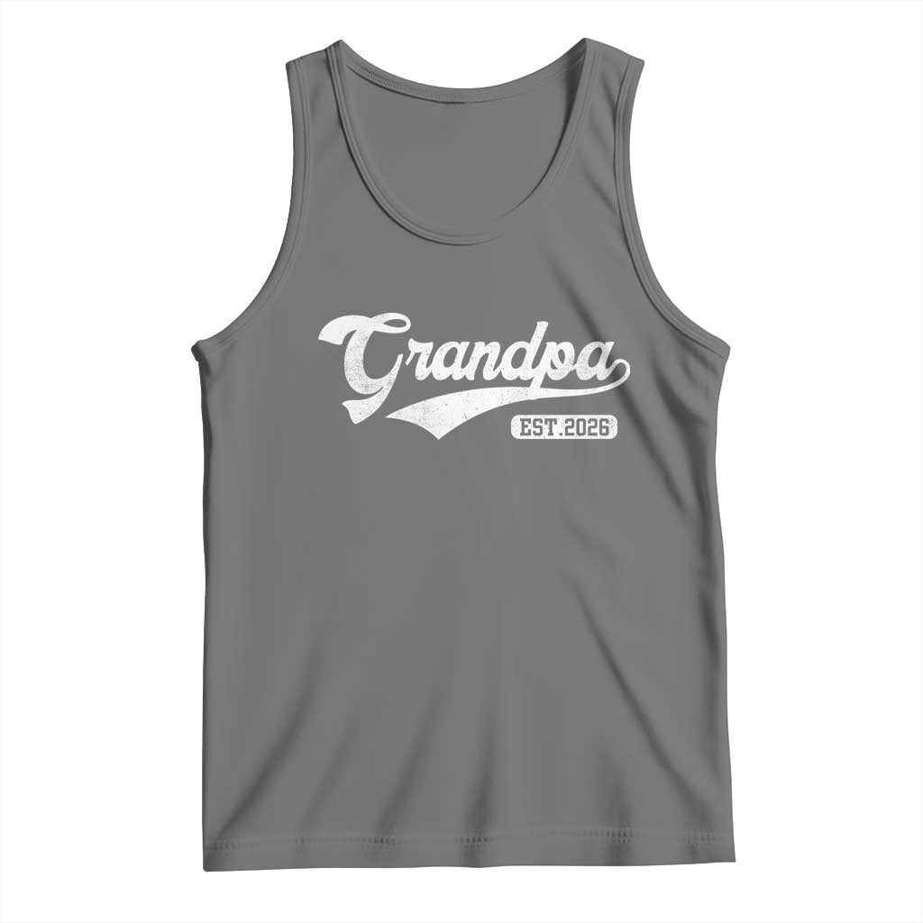 Grandpa Est 2026 Tank Top New Grandpa Paternity Father's Day TS11 Black Heather Print Your Wear